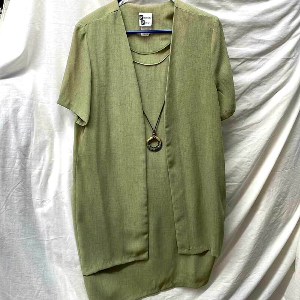 Promise petite dress with necklace ladies sz 14p 3/14/4
